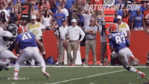 a football player with the number 83 on his jersey is running on the field