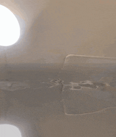 a reflection of a woman 's face in a pool of water