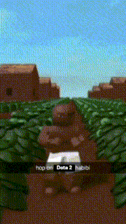 a screenshot of a video game with the words hop on dota 2 habibi on the bottom