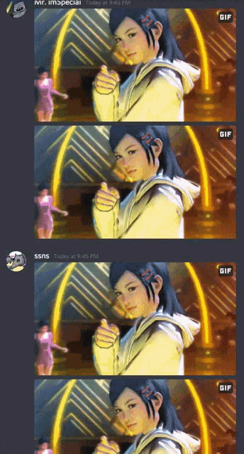 a screenshot of a girl giving a thumbs up in a discord chat