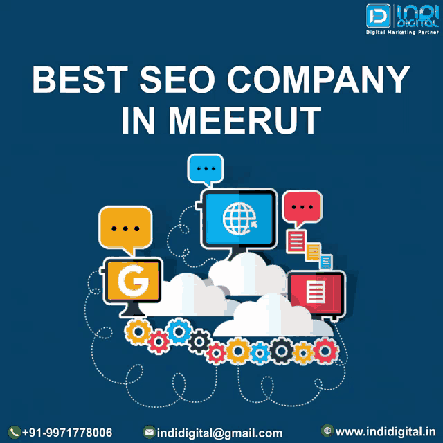 a poster that says best seo company in meerut with an email address