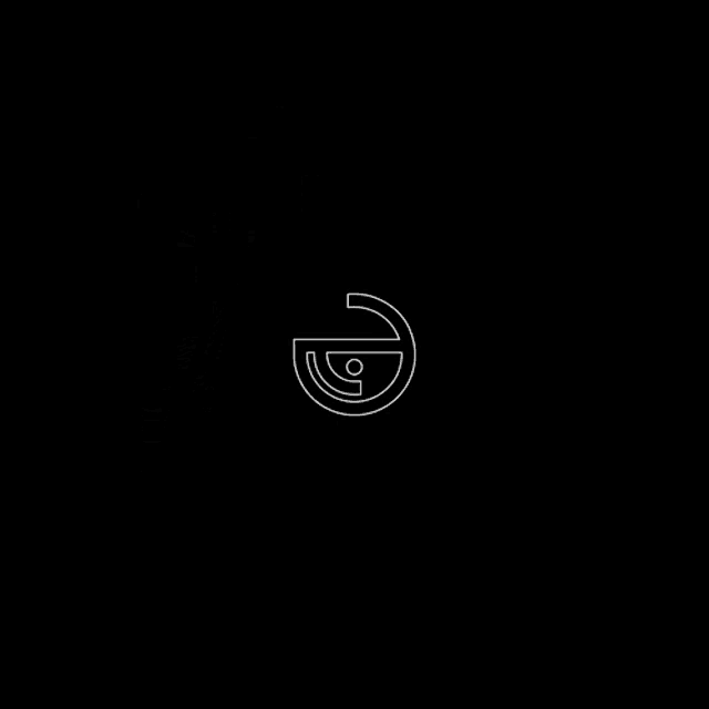 a black and white drawing of a spiral with the letter g on it