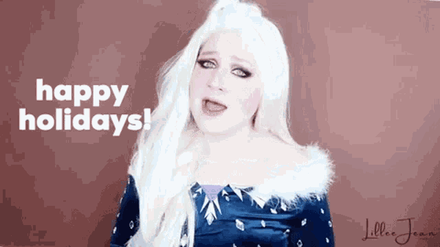 Blue Happy Holidays GIF - Blue Happy Holidays Lillee Jean GIFs