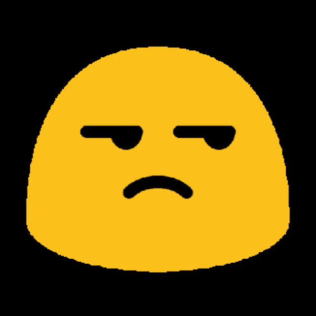 a yellow smiley face with a sad look on it