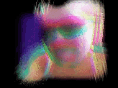a blurry image of a person 's face with the words " nirvana " written below it