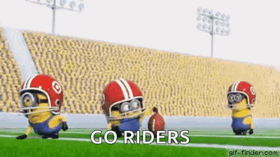a group of minions are playing football on a field .
