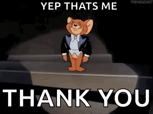 jerry from tom and jerry is wearing a tuxedo and bow tie and is standing on a stage .
