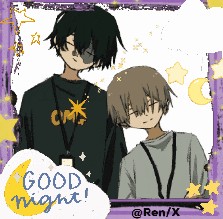 a drawing of two boys with the words good night written on the bottom