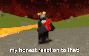 a blurred image of a person with the words " my honest reaction to that " at the bottom