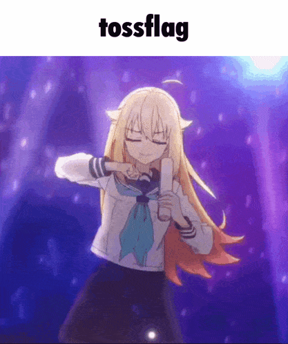 a picture of a girl dancing with the words tossflag below her