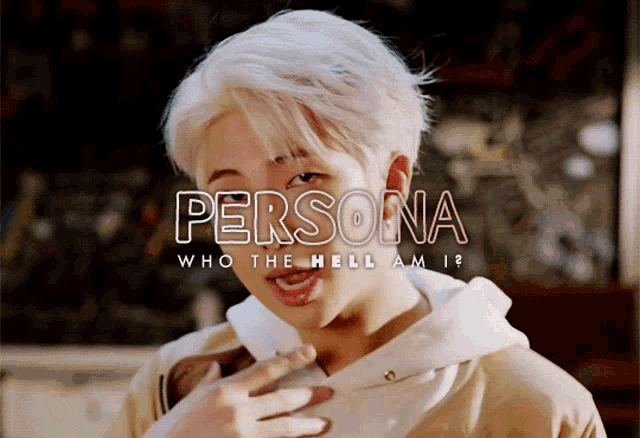 a persona who the hell am i poster with a white haired man