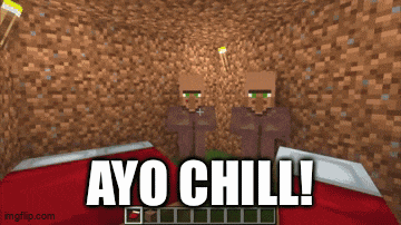 a screenshot of a minecraft game with the words " ayo chill "