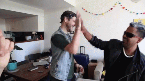 The Roundabout Crew High And Low Five GIF - The Roundabout Crew High And Low Five GIFs