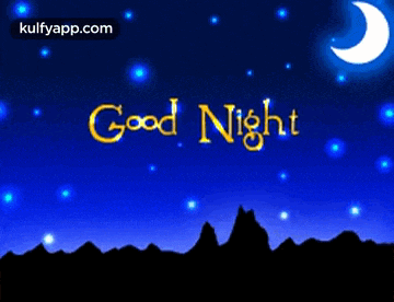 a picture of a night sky with the words good night
