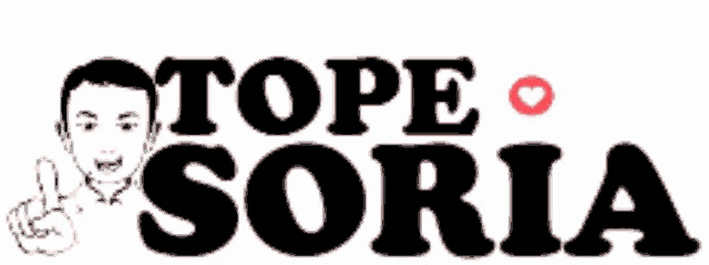 a black and white logo for top soria with a heart in the middle