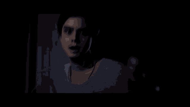a screenshot of a video game shows a woman saying " oh fuck oh fuck "