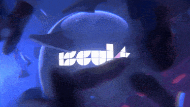 a hand is holding a sphere with the word beula in white