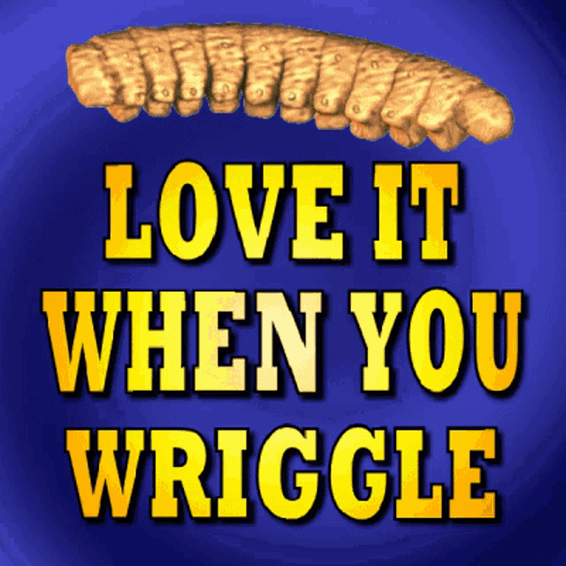 a picture of a caterpillar with the words love it when you wriggle