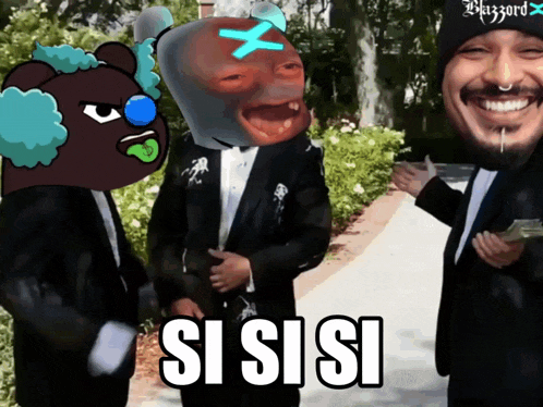 a group of people standing next to each other with the word sisi on the bottom right