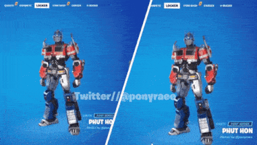 two pictures of a robot with the words twitter / @ponyraee