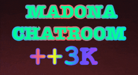 a neon sign that says madonna chatroom +3k