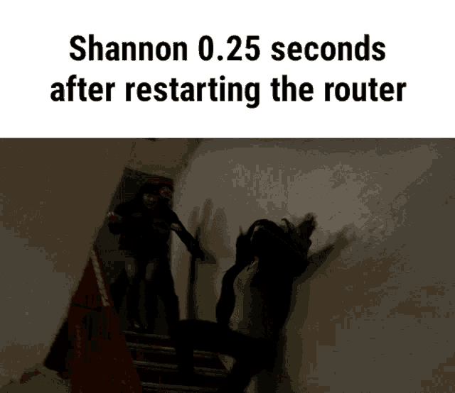 shannon 0.25 seconds after restarting the router is shown on a screen