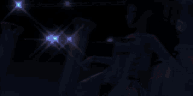 a cartoon girl is dancing on a stage in front of a spotlight .