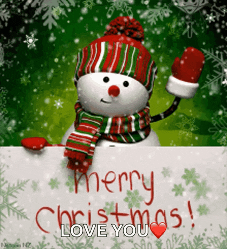 a snowman holding a sign that says merry christmas