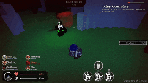 a screenshot of a game that says setup generators at the top
