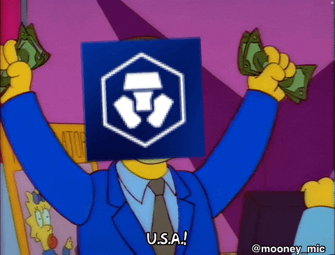 a cartoon character is holding money and a sign that says u.s.a. in front of his face