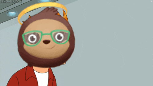 a cartoon sloth holding a bunch of money with the words shut up and take