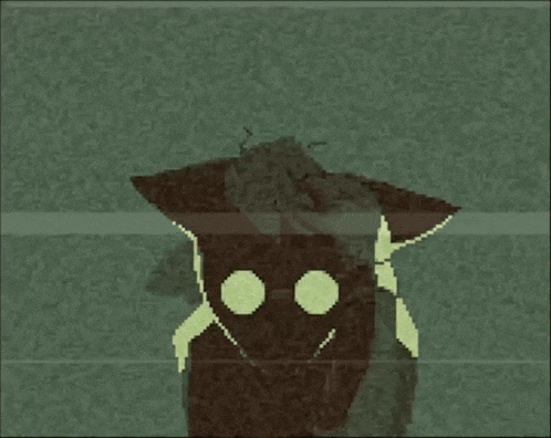 a pixel art drawing of a cat with a green background