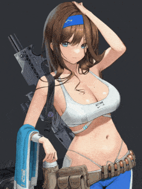 a girl with a towel around her waist that says action on it