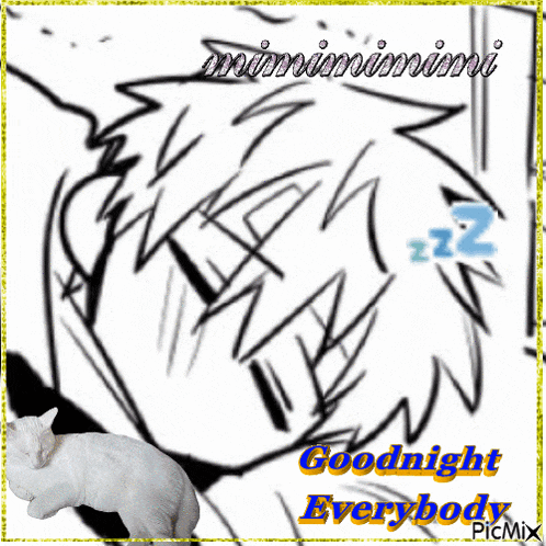 a drawing of a person with the words goodnight everybody on the bottom
