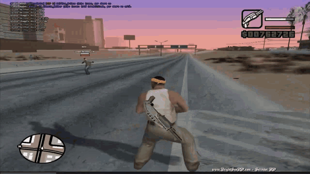 a screenshot of a video game shows a man with a gun and a $ 00 / bb726 sign