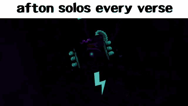 a purple background with the words " afton solos every verse "