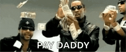 a group of men are holding a bunch of money in their hands and throwing it in the air .