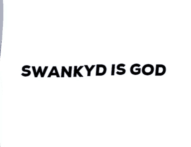 the word swankyd is god is on a white background .