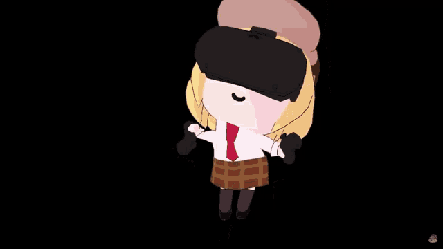 a cartoon character wearing a virtual reality headset and a red tie .