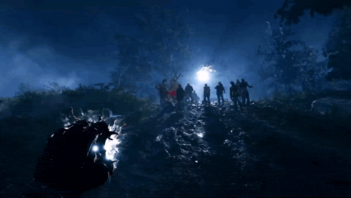 a person is being struck by a lightning bolt in the dark