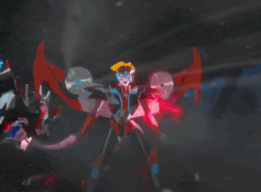 a cartoon drawing of a robot with a sword in his hand