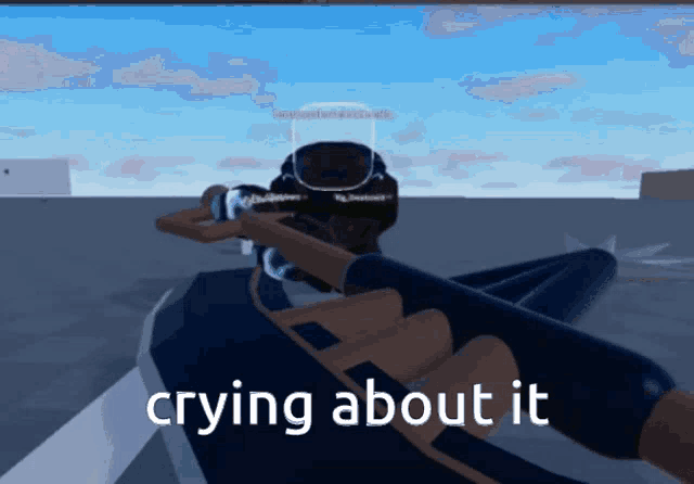 a screenshot of a video game with the words " crying about it "
