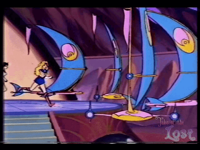a cartoon scene with the words take or the lost on the bottom right