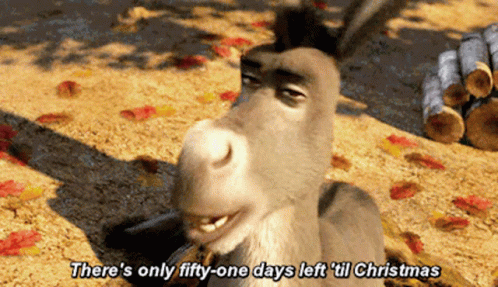 Shrek Donkey GIF - Shrek Donkey Thats Only Fifty One Days Left Till Christmas GIFs