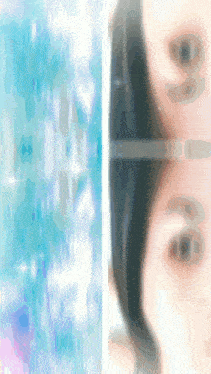 a blurry picture of a woman 's face with the number 9 in the corner