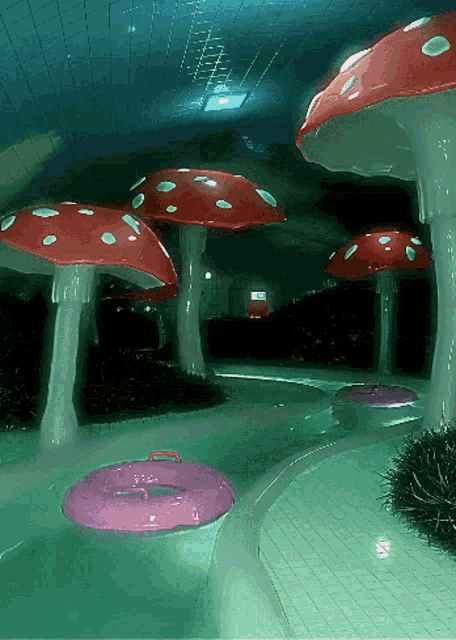Liminal Space Mushrooms GIF - Liminal Space Mushrooms Pool GIFs