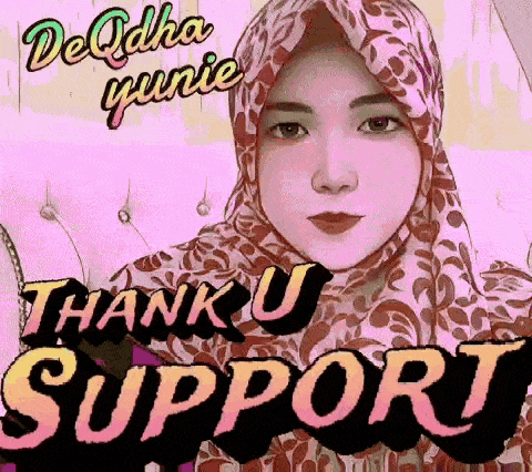 a picture of a woman wearing a hijab with the words thank u support
