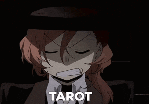 a cartoon character with the word tarot written on the bottom