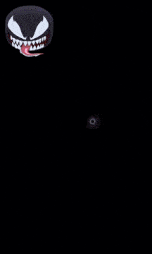 a black hole in the middle of a circle with a skull in the background