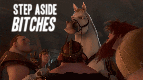 a poster with a horse and the words step aside bitches above it